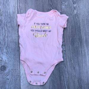Carters Pink Baby Onesie with Gold Text